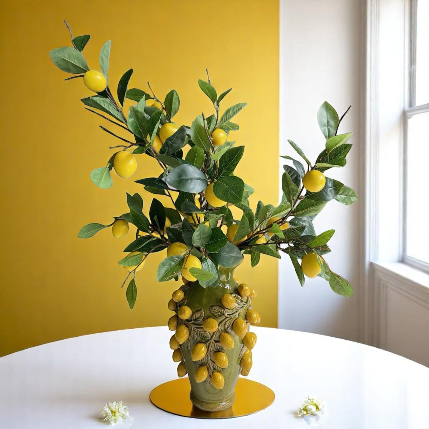 Zijden bloemen – Boeket L 'Lemon Glow' – 80 cm