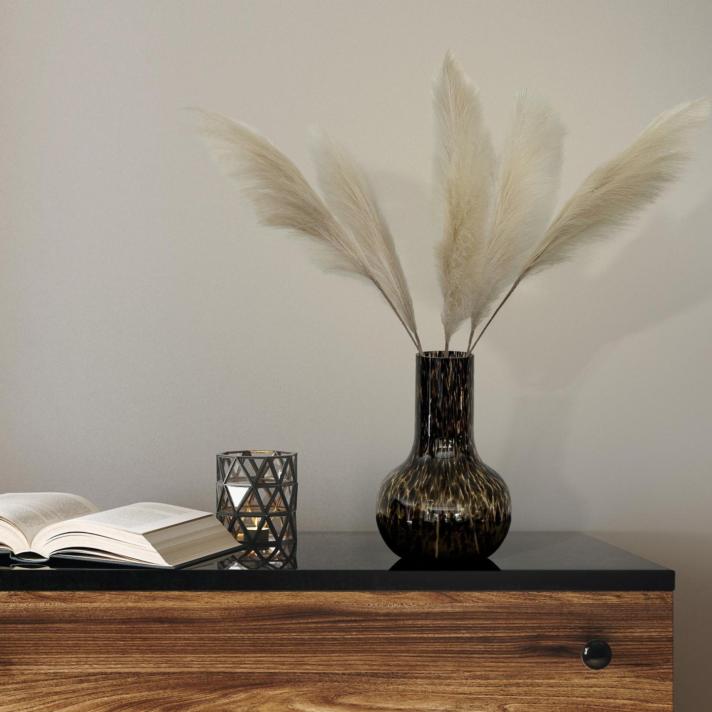 Zijden Pampas Pluimen – Crème – 6 stuks – 115 cm
