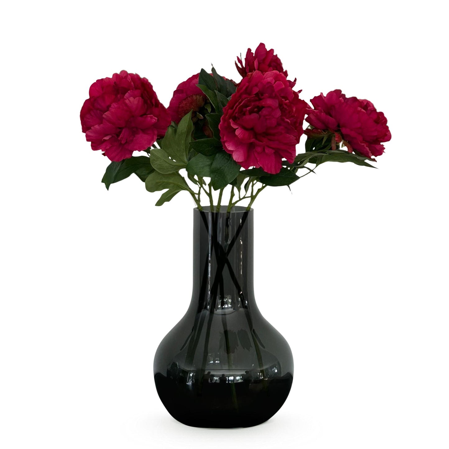 Zijden bloemen Solo - Dark Pink - Peonies - x 5 - 65cm