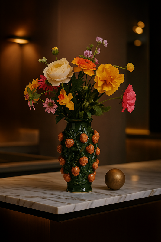 Zijden bloemen - Boeket L - Orange Summer - 80cm