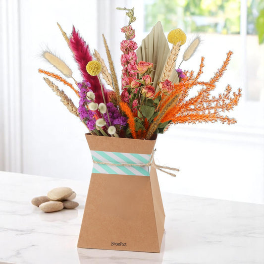 Droogbloemenboeket 'Eternal Charm' – incl. vouwvaas