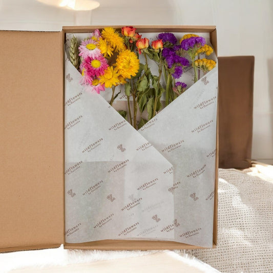 Droogbloemen - Flowers in Leterbox - Multi - 5 stuks - ↕30cm