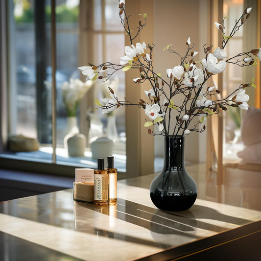 Zijden bloemen – Magnolia Takken – Crème – x4 – 105 cm