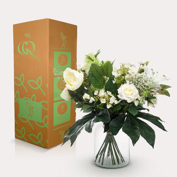 Zijden Bloemen – Boeket M 'White Dream' – 60 cm