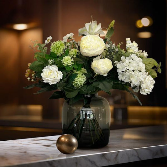 Zijden Bloemen – Boeket M 'White Dream' – 60 cm